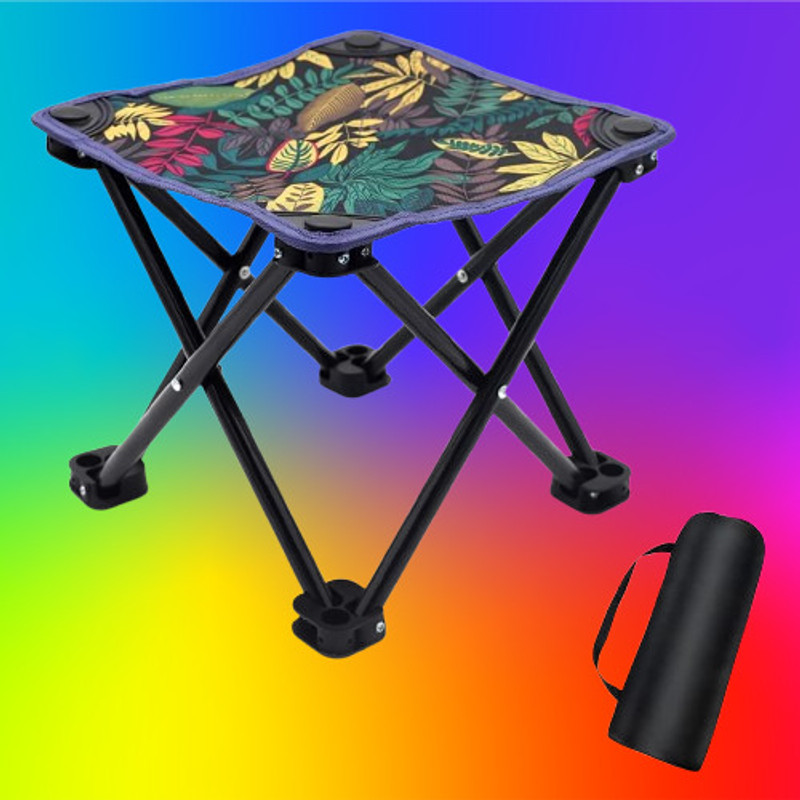 Krique Compact Portable Folding Chair | Mini Lightweight Camp Seat for Adults Foldable Steel Inversion Chair