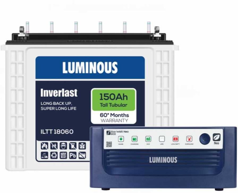 LUMINOUS Tubular Inverter Battery(150 Ah, Eco Watt Neo 900 with RC 18000 PRO)