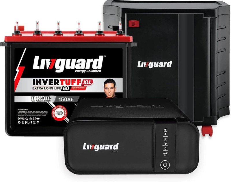 Livguard 60 Months Warranty Tubular Inverter Battery(150 Ah, LG 1150i_IT 1560TTN_Trolley)