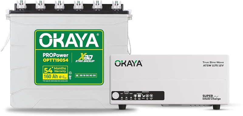 OKAYA 60 Months Warranty Tubular Inverter Battery(160, ATSW950 with OPSJT19060)