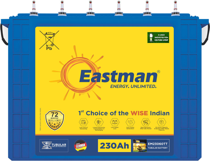 EASTMAN 72 Months Warranty Tubular Inverter Battery(230 Ah, EM23060TT)