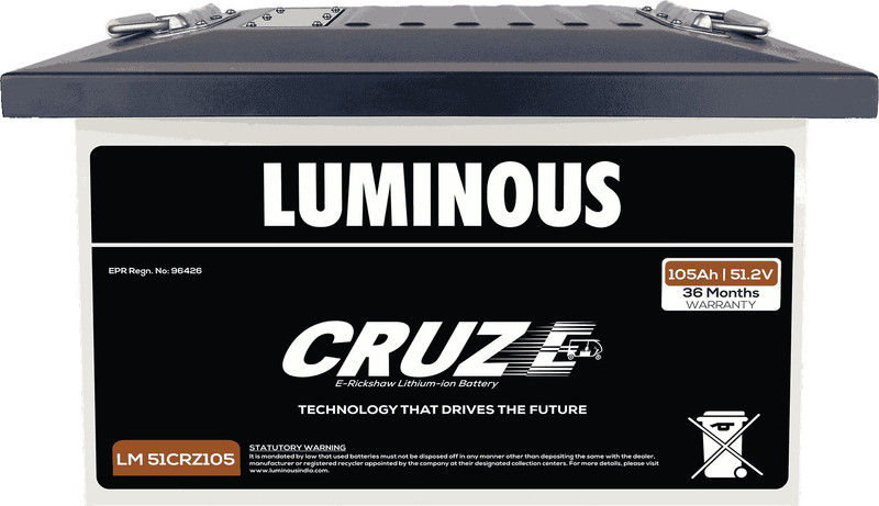 LUMINOUS 36 Months Warranty Sealed Inverter Battery(105 Ah, Cruze LM 51CRZ105 E-Rickshaw Lithium ion battery)
