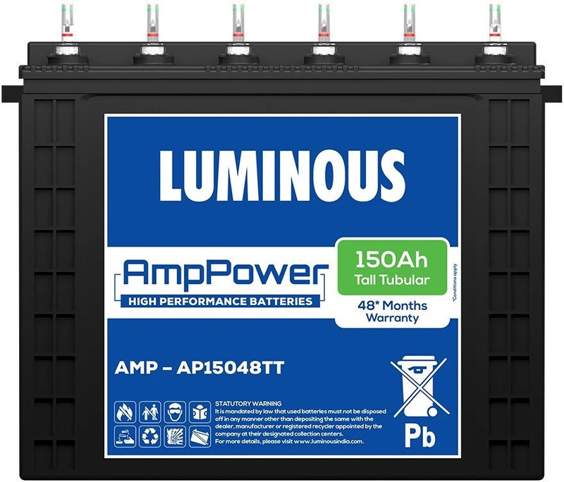 LUMINOUS 48 Months Warranty Tubular Inverter Battery(150 Ah, AMP - AP15048TT)