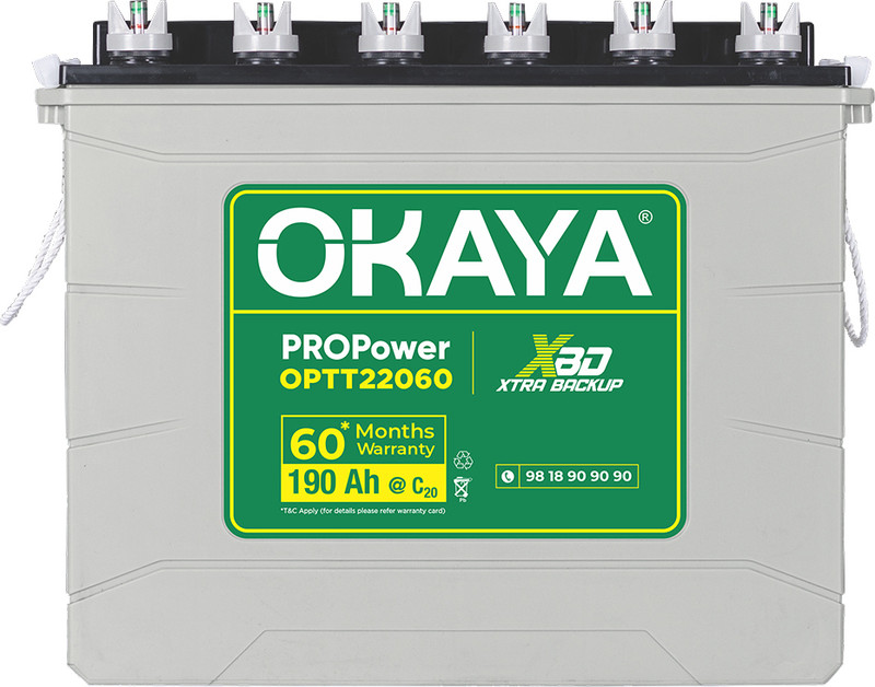OKAYA 66 Months Warranty Tubular Inverter Battery(260 Ah, OPTT29066)