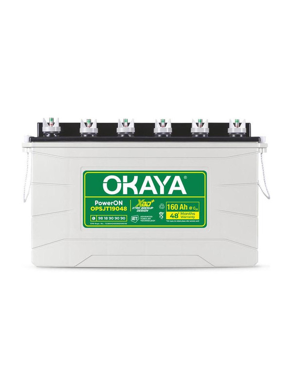 OKAYA 48 Months Warranty Tubular Inverter Battery(160 Ah, OPSJT19048)