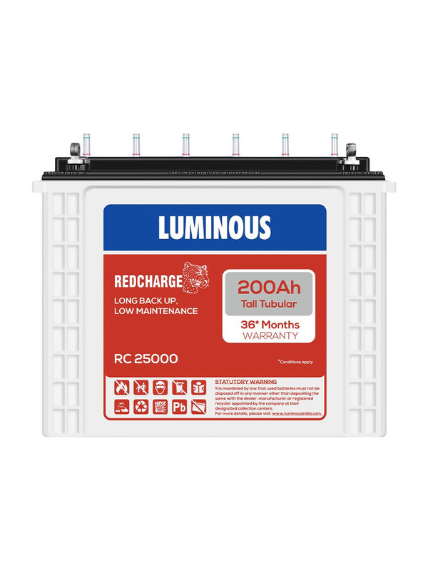 LUMINOUS 36 Months Warranty Tubular Inverter Battery(200 Ah, RC25000)