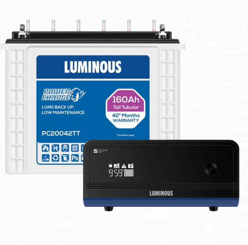 LUMINOUS 60 Months Warranty Tubular Inverter Battery(200 Ah, Zelio 1100 Pure Sine Wave Inverter with ILTT25060)