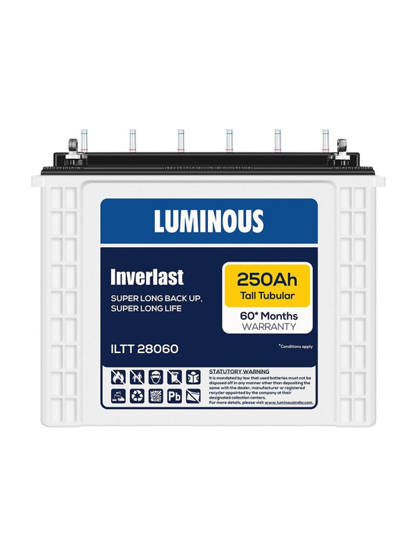 LUMINOUS 60 Months Warranty Tubular Inverter Battery(250 Ah, ILTT28060)