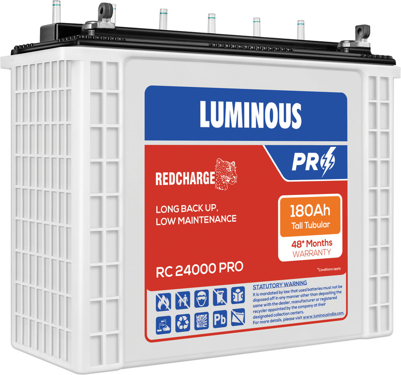 LUMINOUS 48 Months Warranty Tubular Inverter Battery(120 Ah, RC 15000 PRO)
