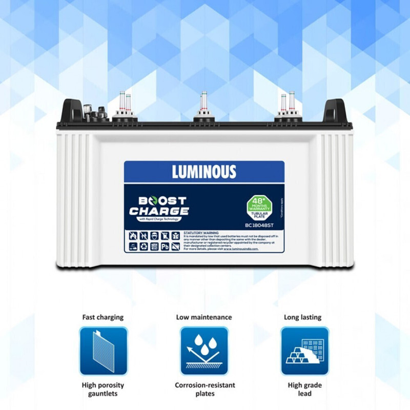 LUMINOUS 48 Months Warranty Tubular Inverter Battery(150 Ah, Boost Charge BC 18048ST)