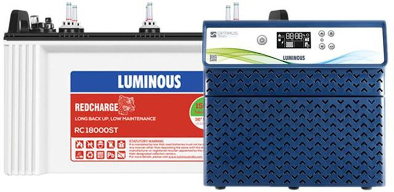 LUMINOUS 30 Months Warranty Tubular Inverter Battery(150 Ah, Optimus 2300 24V Inverter with 2 Units of RC 15000 120Ah)