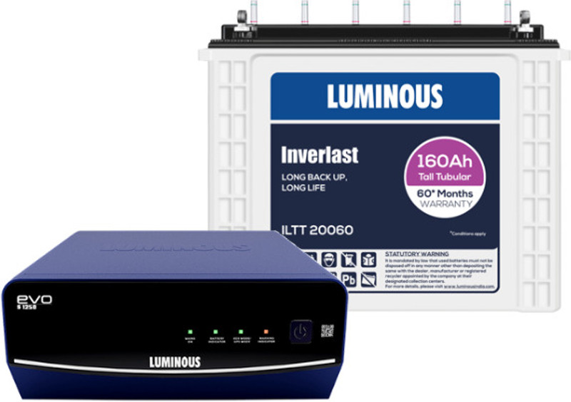 LUMINOUS 60 Months Warranty Tall Tubular Inverter Battery(160 Ah, ILTT 20060 With Evo S 1250)