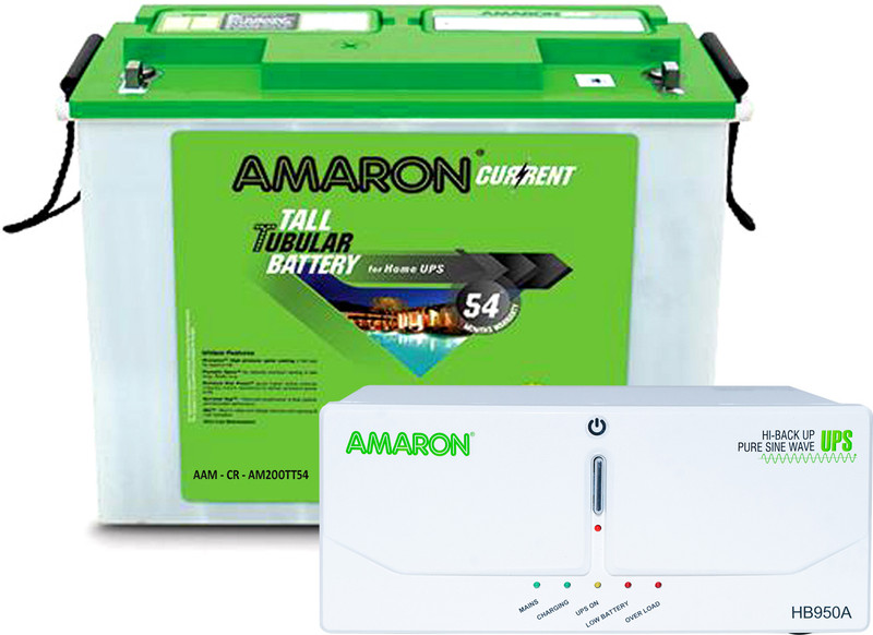 AMARON 54 Months Warranty Tubular Inverter Battery(150 Ah, HB950A Pure Sine Wave Inverter with AM150TT54)