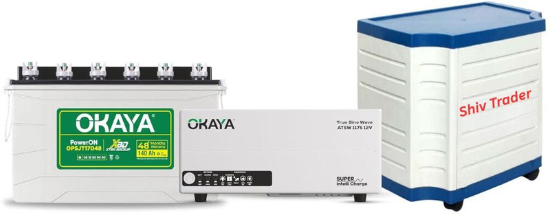 OKAYA 48 Months Warranty Tubular Inverter Battery(140 Ah, OPSJT 17048_ ATSW 950/12V Sine Wave)