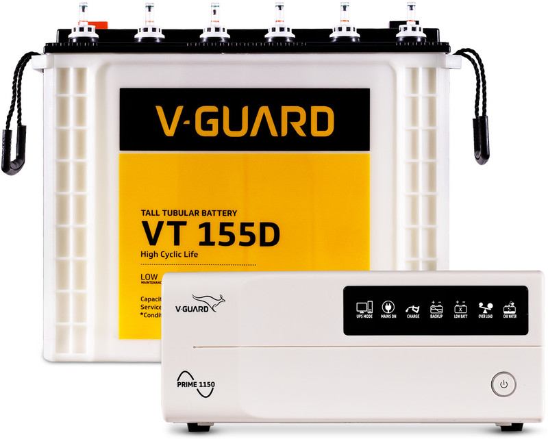 V-Guard 24 Months Warranty Tubular Inverter Battery(150 Ah, Prime 1150 Digital Inverter UPS with VT 155D)