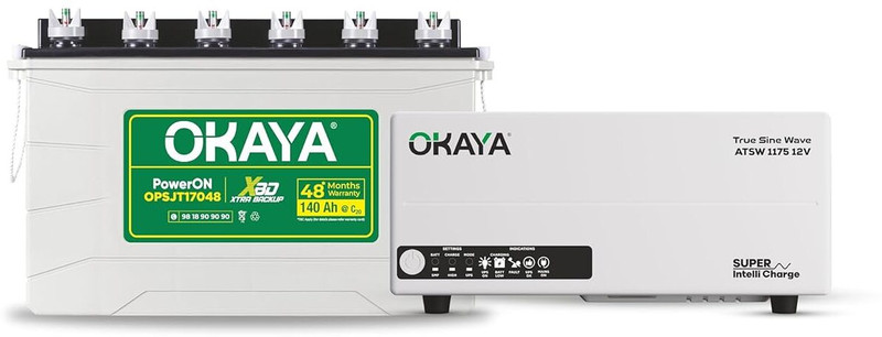 OKAYA 48 Months Warranty Tubular Inverter Battery(140 Ah, ATSW 1175 with OPSJT17048)