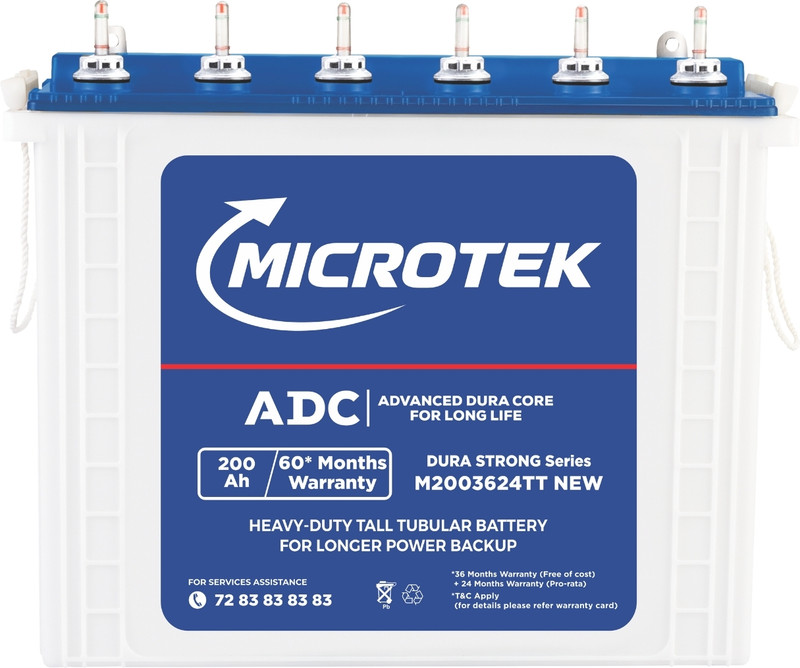 Microtek Advanced Duracore Technology 12V Inverter Battery 60 Months Warranty Tall Tubular Inverter Battery(160 Ah, M1603624TT)