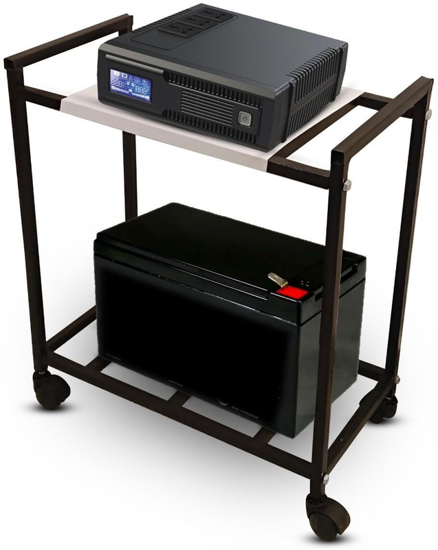 Mumma's LIFE Inverter Trolley for Home Trolly, Inverter Battery Trolly Trolley for Inverter and Battery(Black, White)