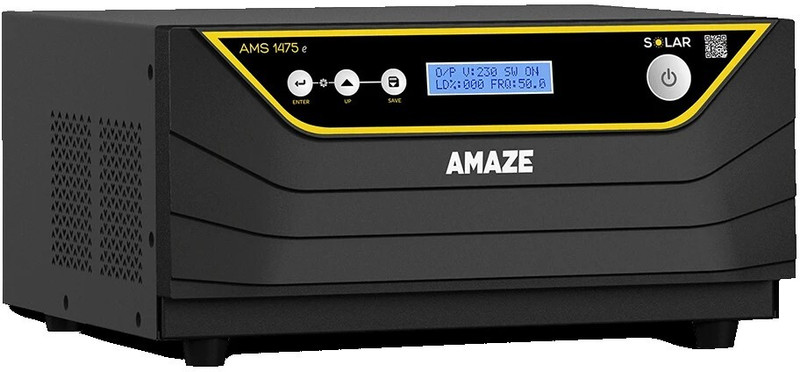 AMAZE Solar Inverter With LCD Display for Single Battery Best for Home and Office AMS1475E/12V with 3 Year Warranty Solar Compatible Pure Sine Wave Inverter(1100 VA)