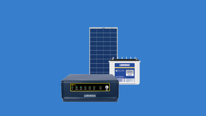 LUMINOUS LPTT12200H and NXG 850 170w 2Pcs Solar Panel LPTT12200H and NXG 850 and 170w 2pcs Solar Panel with 6 Year Warranty Solar Compatible Pure Sine Wave Inverter(500 VA)