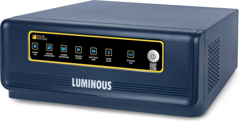 LUMINOUS 850 Solar Inverter | Intelligent Load Sharing | Minimum Maintenance 850/ 850e with 36 Months Warranty Solar Compatible Pure Sine Wave Inverter(500 VA)