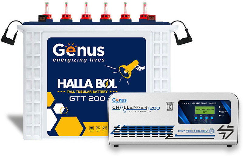 Genus 72 Months Warranty Tubular Inverter Battery(165 Ah, 165Ah Tall Tubular Battery with 900VA)