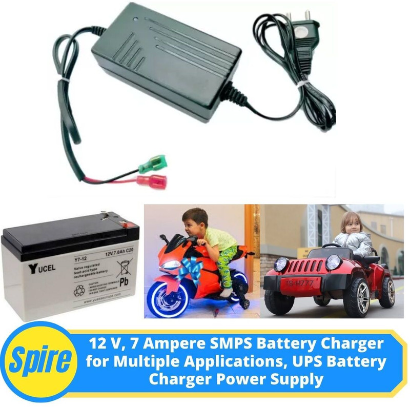 Spire SUPER 12V 7 Amp Battery Charger power adapter for UPS battery Square Wave Inverter(1200 VA)