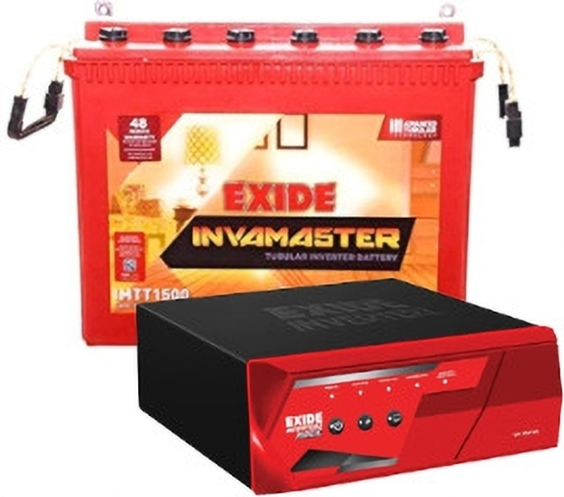 EXIDE IMTT1500 Battery, 150mAh with MAGIC 1125VA 12V Square Wave Inverter Pure Sine Wave Inverter(500 VA)