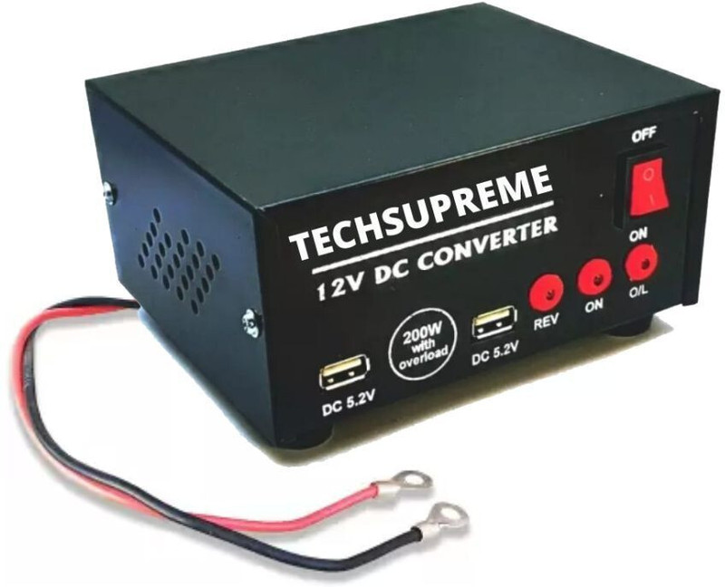 TechSupreme 12v 200 W dc to ac Converter Mini inverter A3 Solar Compatible Square Wave Inverter(500 VA)