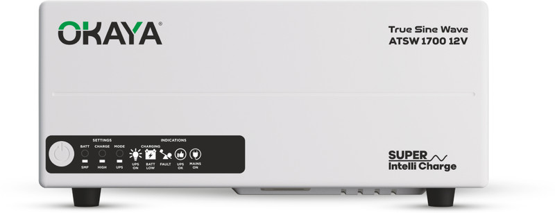 OKAYA Okaya Advanced True Sine Wave; VA Rating: 1450 VA / 12V; 1160 Watt ATSW 1700 12V with 36 Months Warranty Pure Sine Wave Inverter(1450 VA)