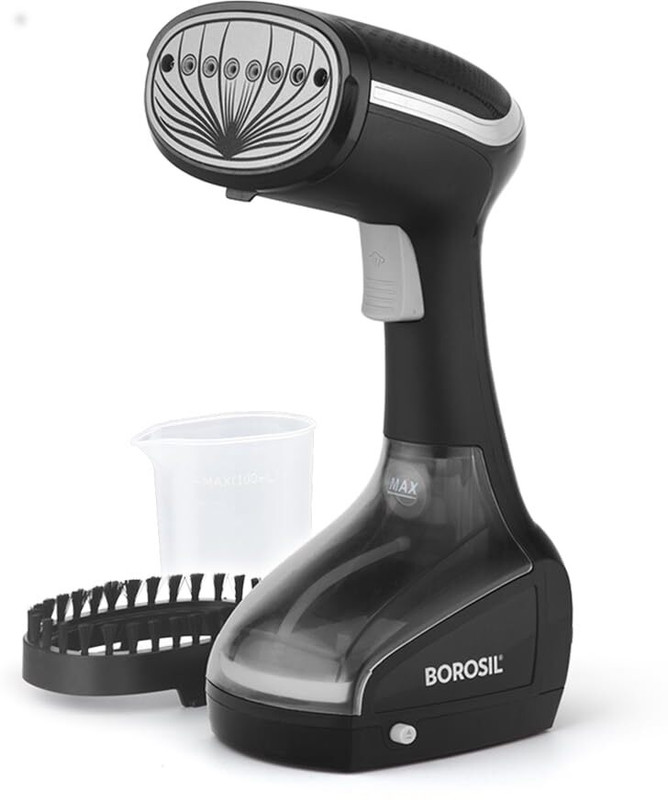 BOROSIL Handheld Garment Steamer GS01, Horizontal & Vertical Use, 1000W Fast Heating 1000 W Garment Steamer(Black)