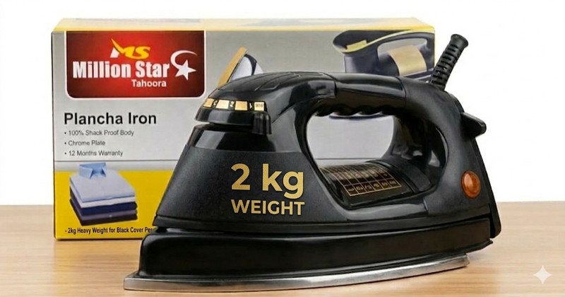 TOMLIX by MILLION STAR USA MODLE HEAVY WEIGHT ELECTIC DRY IRON BX 750 W Dry Iron(Black)