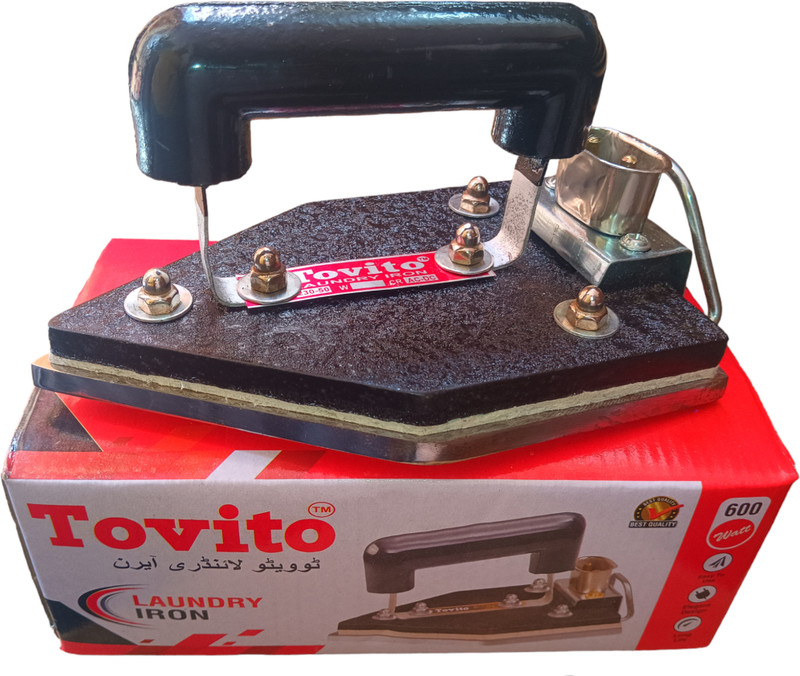 Tovito by Tovito 3Kg Manual Commercial Laundry electric iron box heavy, Made in India, Pluck/Wire 600 W Dry Iron(Black)