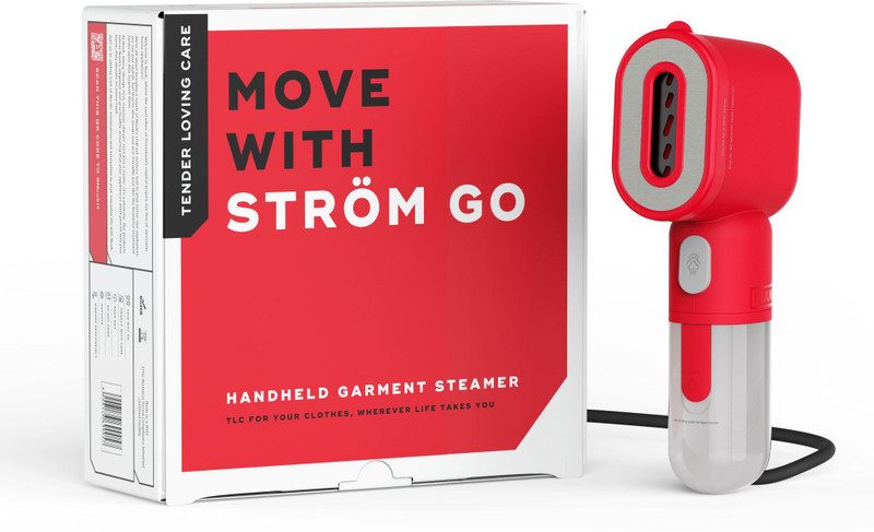 Nuuk STROM GO Compact Award-Winning Super Light 20g/min Steam and 1000 W Garment Steamer(Red)