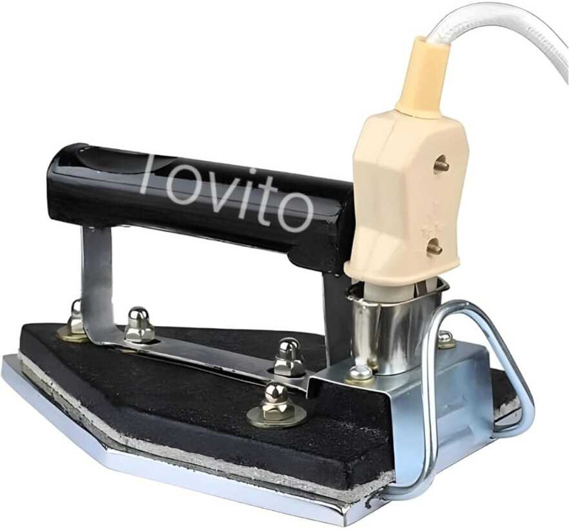 Tovito 2kg heavyweight iron manual electric iron box best quality with pluck,wire 600 W Dry Iron(Black Kali)