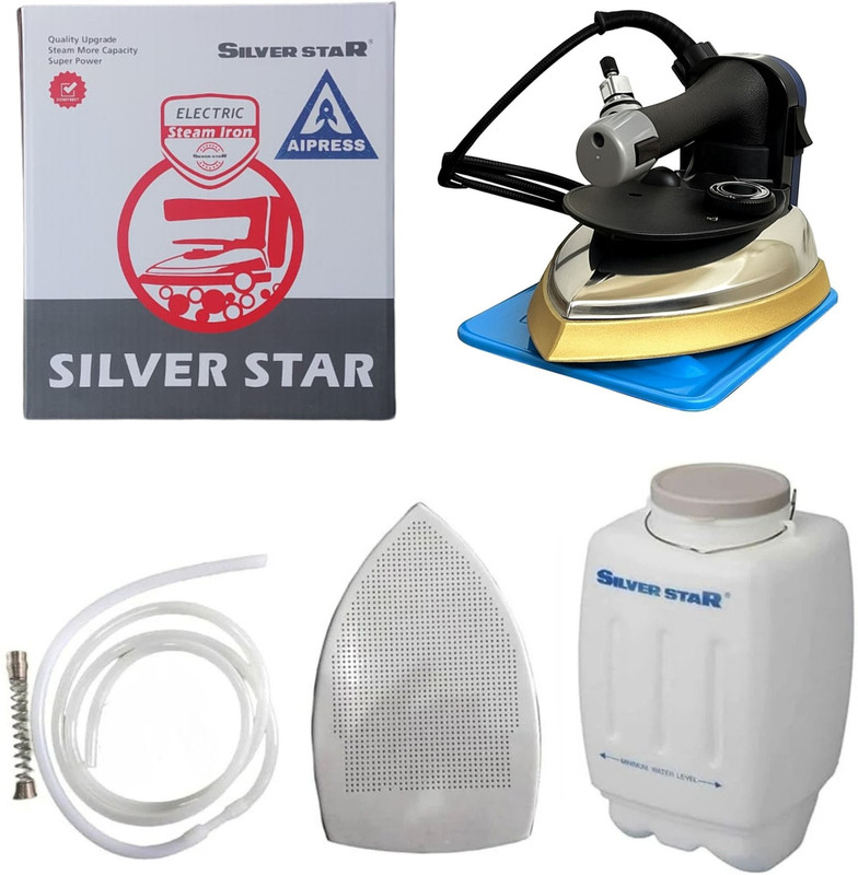 Silver Star by AIPRESS STEAM IRON ES300 L 1800W FULL STEAM 220 W Steam Iron(Multicolor)