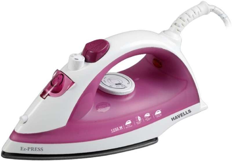 HAVELLS Ez-PRESS 1250 Watts Steam Iron with Self Cleaning Function 1250 W Steam Iron(Purple)