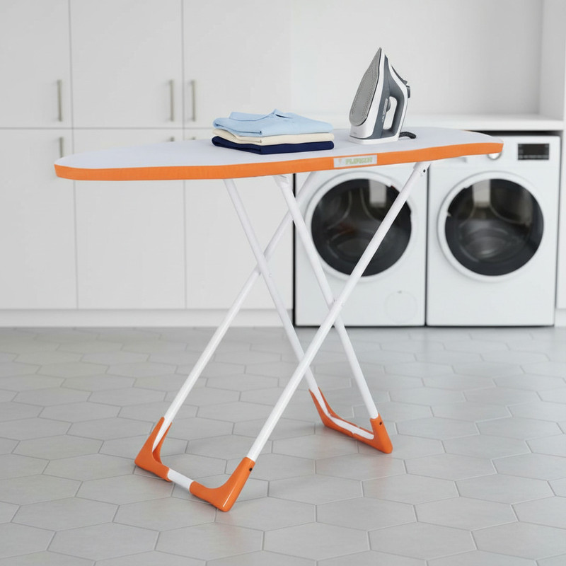 FLIPZON Foldable & Height Adjustable, Quick Pressing with Aluminised Table Cover, Deluxe Ironing Board