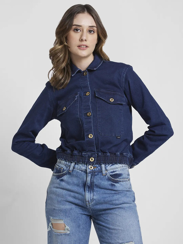 Spykar Full Sleeve Solid Women Jacket