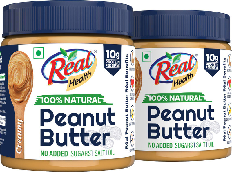 Real Health All Natural Peanut Butter(700 g, Pack of 2)