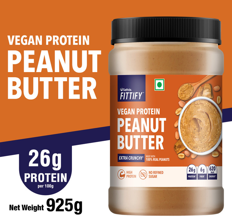Saffola Fittify Vegan Protein Peanut Butter Extra Crunchy(925 g)