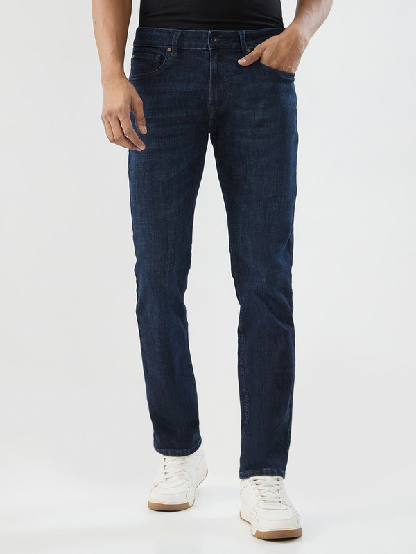 Spykar Straight Fit Men Dark Blue Jeans