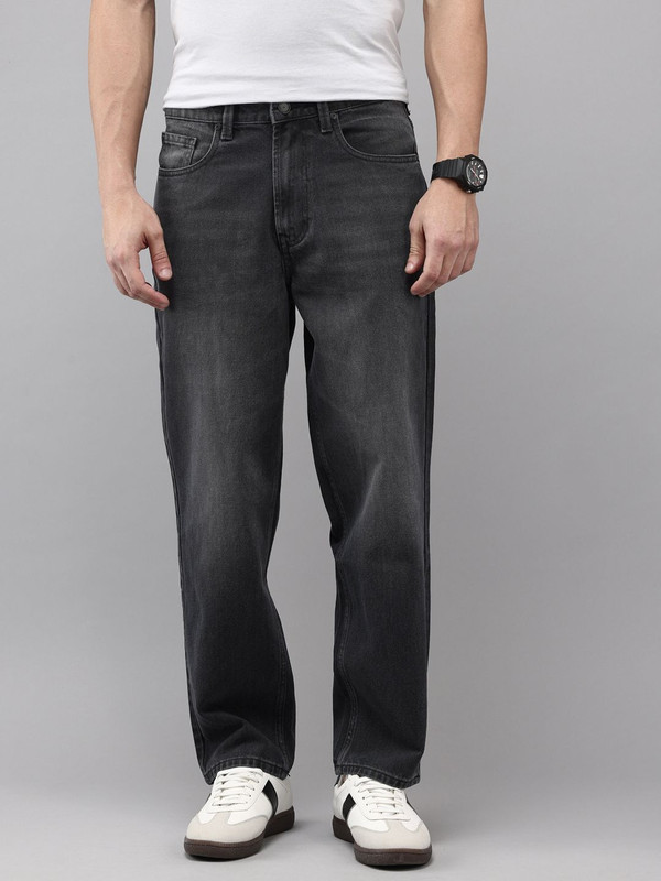 Spykar Loose Fit Men Black Jeans