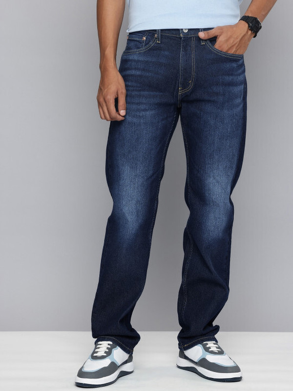 LEVI'S 505 Straight Fit Men Dark Blue Jeans