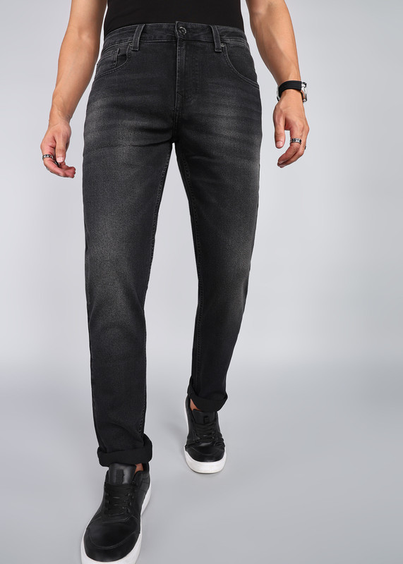 Spykar Straight Fit Men Black Jeans