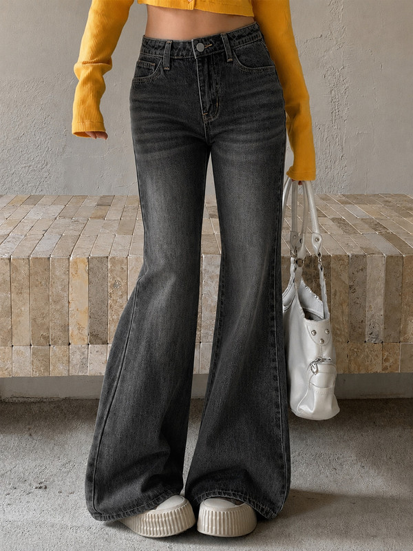 AAV2 Flared Women Black Jeans