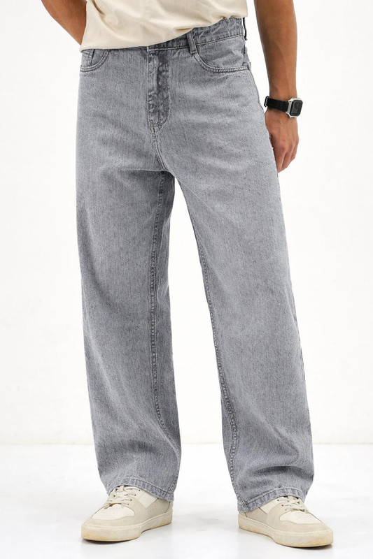 DEYLIGHT Loose Fit Men Grey Jeans