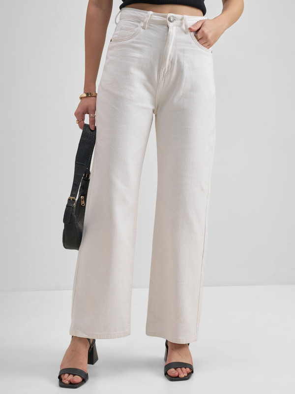 Tokyo Talkies Flared Women White Jeans