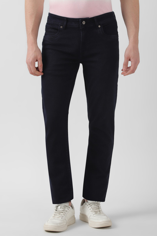 PETER ENGLAND Tapered Fit Men Black Jeans