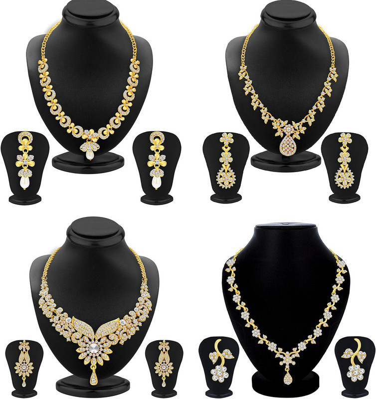 Sukkhi Alloy Gold-plated Gold Jewellery Set(Pack of 4)